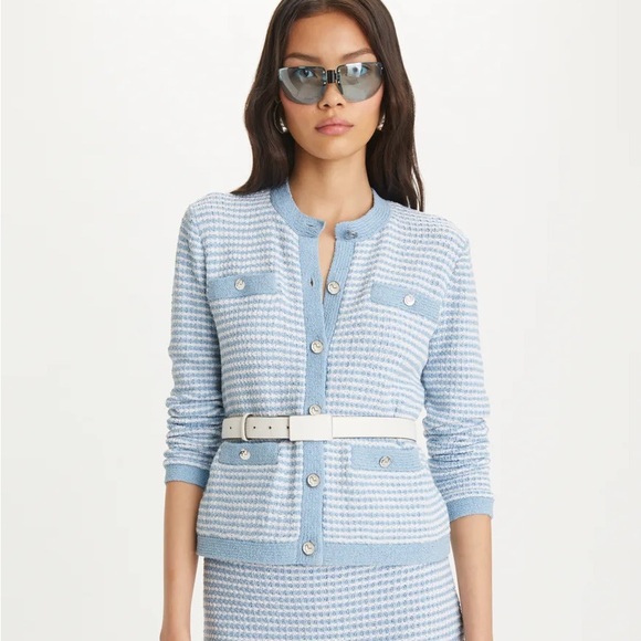 TORY BURCH Kendra Knitted Cotton Blend Cardigan - Picture 2 of 14